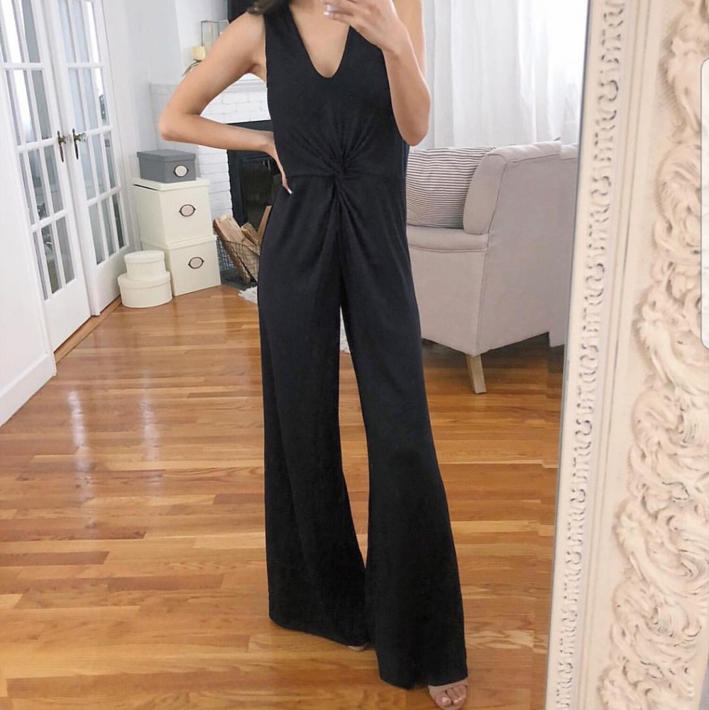 Vanity Room Twist Front Black Jumpsuit - XSP